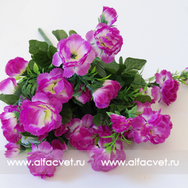 искусственные цветы азалия цвета фиолетовый с белым 15