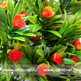 искусственные цветы букет пластик с розами цвета красный 4