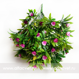 искусственные цветы букет пластик с розами цвета фиолетовый 7