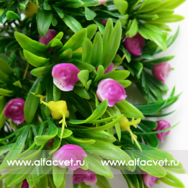 искусственные цветы букет пластик с розами цвета фиолетовый 7