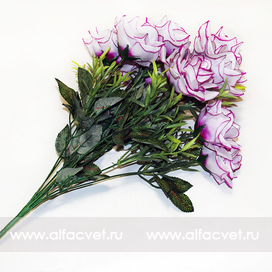 искусственные цветы букет роз цвета малиновый с белым 37