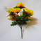 искусственные цветы букет роз цвета желтый с оранжевым 17