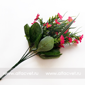 искусственные цветы букет фиалок с добавкой пластик цвета малиновый 11