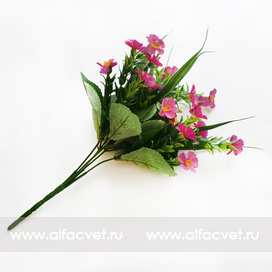 искусственные цветы букет фиалок с добавкой пластик цвета фиолетовый 7