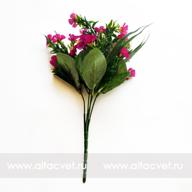 искусственные цветы букет фиалок с добавкой пластик цвета фиолетовый 7