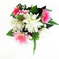искусственные цветы букет георгинов с добавками цвета белый с розовым 19