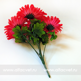 искусственные цветы букет георгин цвета малиновый 11