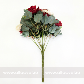 искусственные цветы букет гербер цвета фиолетовый с белым 15