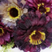 искусственные цветы букет гербер цвета фиолетовый и темно-фиолетовый 27
