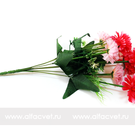 искусственные цветы букет гербер цвета темно-розовый с розовым 45