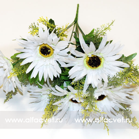 искусственные цветы герберы цвета белый 6