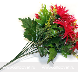 искусственные цветы герберы цвета бордовый 61
