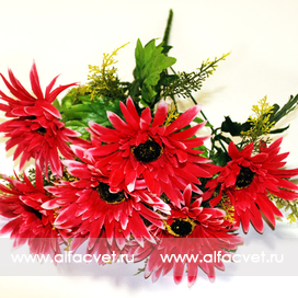 искусственные цветы герберы цвета бордовый 61