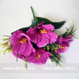 искусственные цветы гибискус (китайская роза) цвета фиолетовый 7