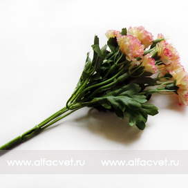 искусственные цветы букет гвоздик цвета желтый с розовым 18