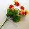 искусственные цветы гвоздики цвета желтый с красным 20