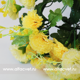 искусственные цветы гвоздики цвета желтый 1