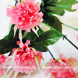 искусственные цветы букет гвоздик с добавкой осока цвета розовый 5