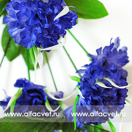 искусственные цветы букет гвоздик с добавкой осока цвета синий 12