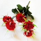 искусственные цветы букет гвоздик с добавкой осока цвета красный 4