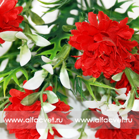 искусственные цветы гвоздики цвета бордовый 61