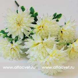 искусственные цветы хризантемы цвета белый с желтым 13