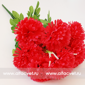 искусственные цветы хризантемы цвета красный 4