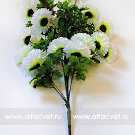 искусственные цветы букет хризантем цвета белый 6