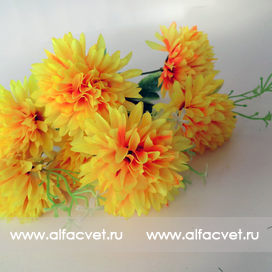искусственные цветы букет хризантем цвета желтый 1