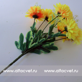 искусственные цветы букет хризантем цвета желтый 1