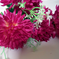 искусственные цветы букет хризантем цвета малиновый 11