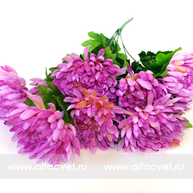 искусственные цветы хризантемы цвета фиолетовый 7