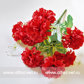 искусственные цветы букет хризантем цвета красный 4