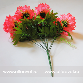 искусственные цветы хризантемы цвета темно-розовый 10