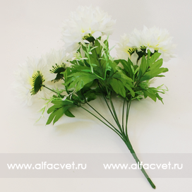 искусственные цветы хризантемы цвета белый 6