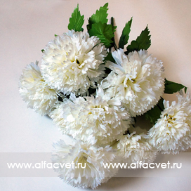 искусственные цветы хризантемы цвета белый 6