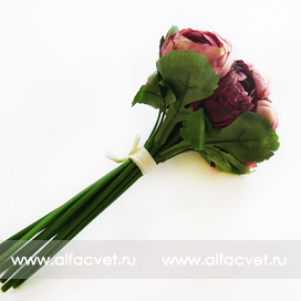 искусственные цветы букет камелий цвета светло-розовый, малиновый, фиолетовый 47