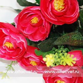 искусственные цветы камелия цвета красный 4