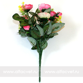 искусственные цветы камелия цвета кремовый с розовым 56