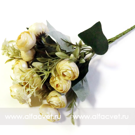 искусственные цветы букет камелий цвета кремовый 24