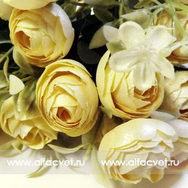 искусственные цветы букет камелий цвета кремовый 24