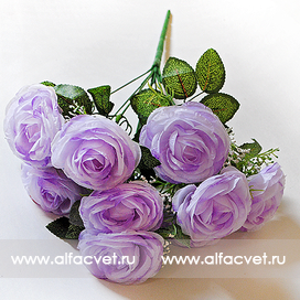 искусственные цветы букет камелий цвета светло-сиреневый 43
