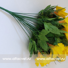 искусственные цветы китайская роза цвета желтый 1