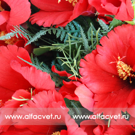 искусственные цветы китайская роза цвета красный 4