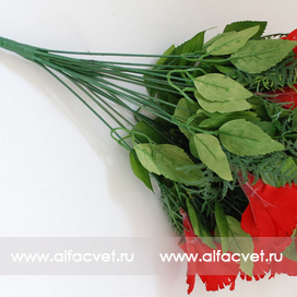 искусственные цветы китайская роза цвета красный 4