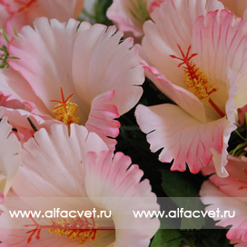 искусственные цветы китайская роза цвета розовый 5