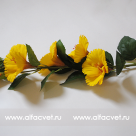 искусственные цветы китайская роза цвета желтый 1