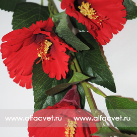 искусственные цветы китайская роза цвета красный 4