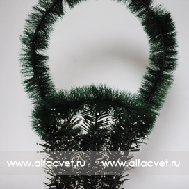 искусственные цветы корзина с наклоном цвета зеленый 59