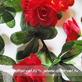 искусственные цветы лиана с цветами цвета красный 4